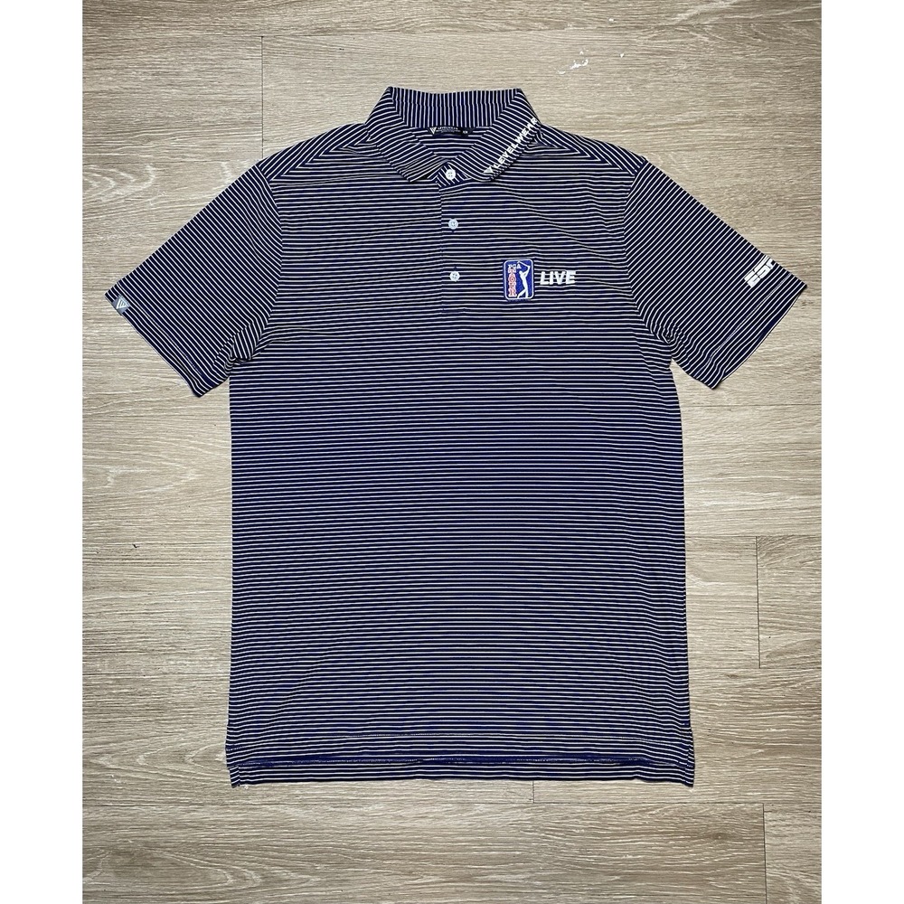 Men Size MEDIUM‎ PGA Tour Live Level Wear Golf Polo Shirt Performance ESPN+
